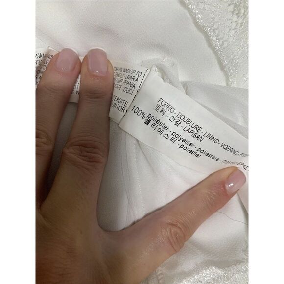 zara 2366/840/251 Solid White Lace Trim Scoop Neck Tank Top Cami Small - Picture 7 of 7